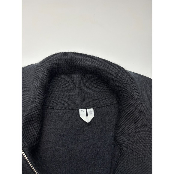 Arket Sweater Womens XS Black Boiled Wool Half Zip High Neck - Picture 3 of 8